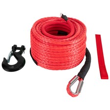 1/2x85ft Synthetic Winch Rope 31500LBS w/ Hook Truck Car Tow Recovery Cable