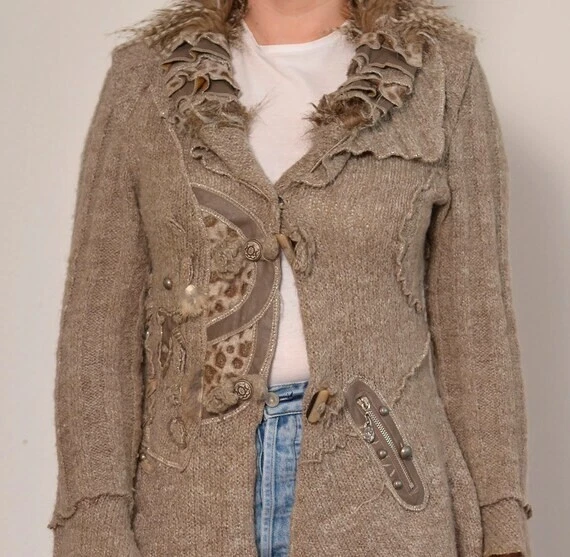 Beige shaggy shop cardigan
