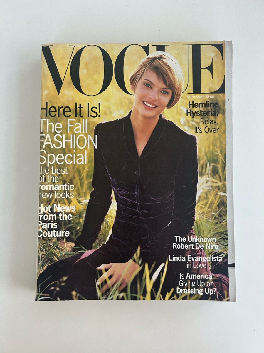 RARE Large September 1993 Vogue Magazine with Linda Evangelista by