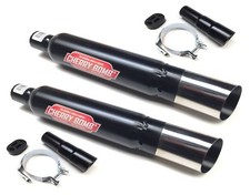 2x Cherry Bombs Slash Cut Black 3.5" Rear Silencer + Mtg + Bracket + Reducer