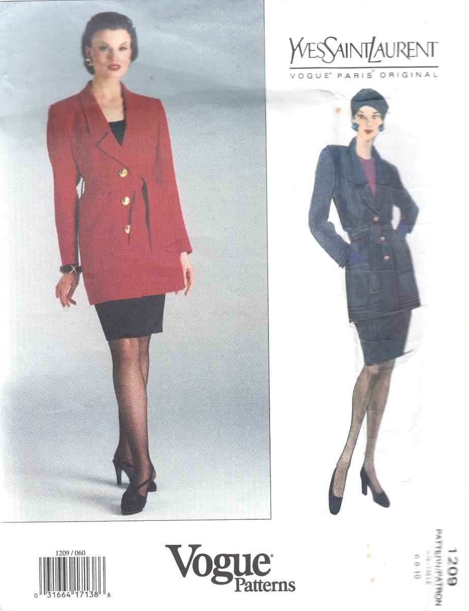 YVES SAINT LAURENT】1990s Refined Jacket Vogue 1209 uncut pattern 