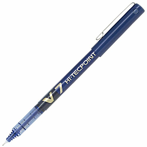 PILOT V7 HiTechpoint Fine 0.7mm Liquid Ink Rollerball Pen Blue (3 pens