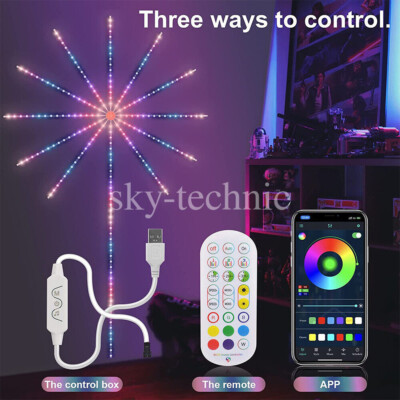 156LED Firework Strip Lights Dream Color RGB Smart Music Sync APP&Remote Control