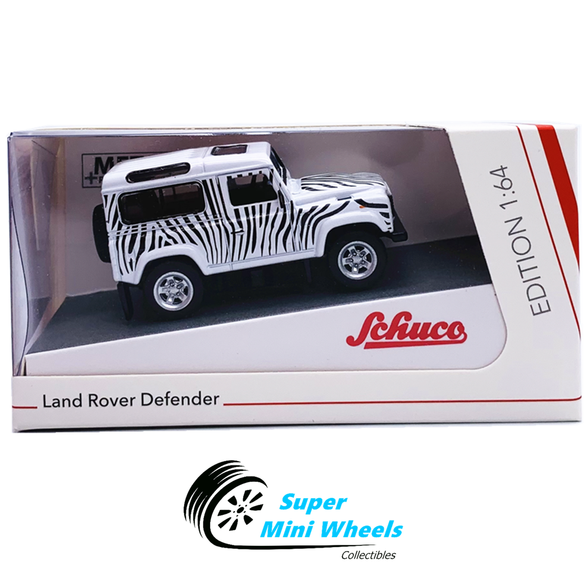 Schuco 1:64 Land Rover Defender 90 White&Black (Zebra) Diecast