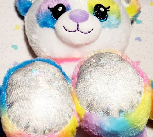 18" 2021 Build A Bear Rainbow Friends Panda Bear Plush BAB Hot 90s Neon Colors - Picture 10 of 15
