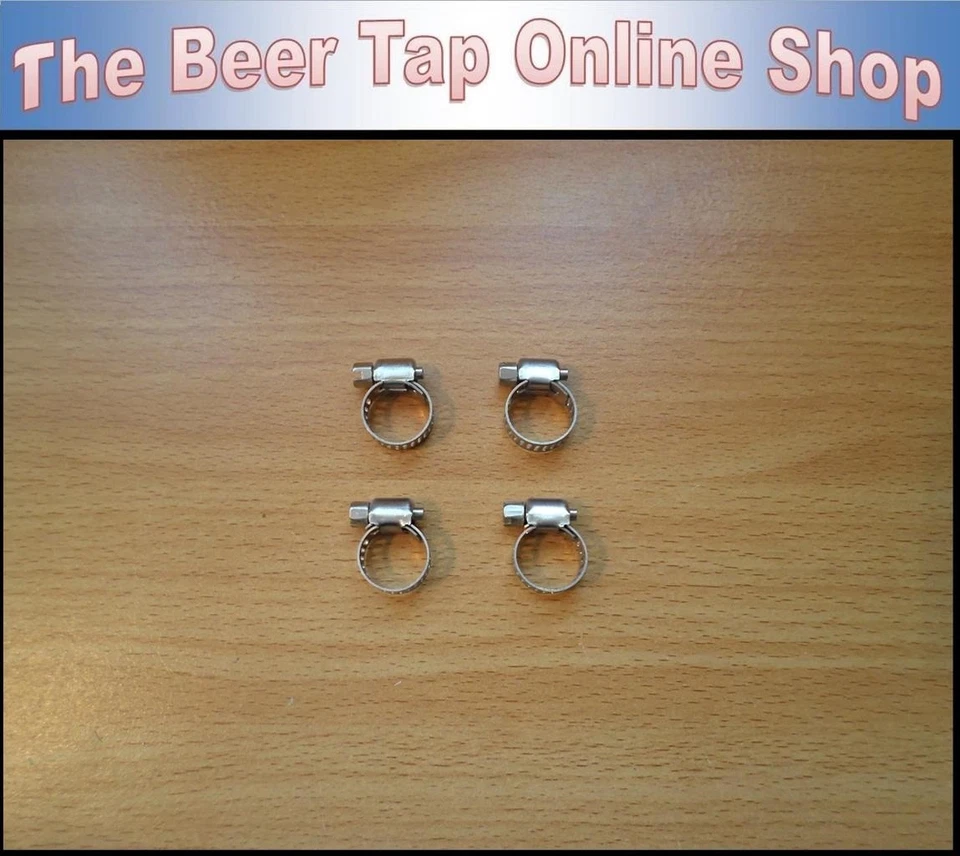 Stainless Steel 8-12mm Jubilee Clip - Hose Clamp. Fits 3/8" Beer & Gas Line/Pipe