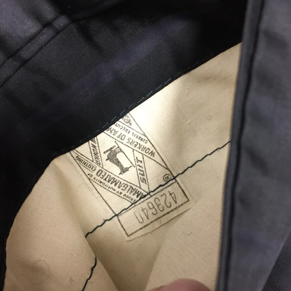 复古 50 年代 Lord West Rockabilly 蓝色丝绸 SHARKSKIN Tuxedo 大衣 吸烟夹克 42 — 第 4/4 张图片