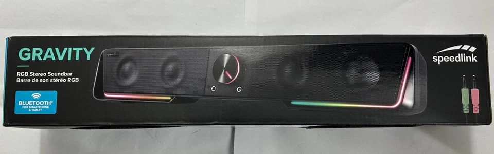 SPEEDLINK GRAVITY RGB Stereo Soundbar RGB-Beleuchtung Bluetooth schwarz in OVP