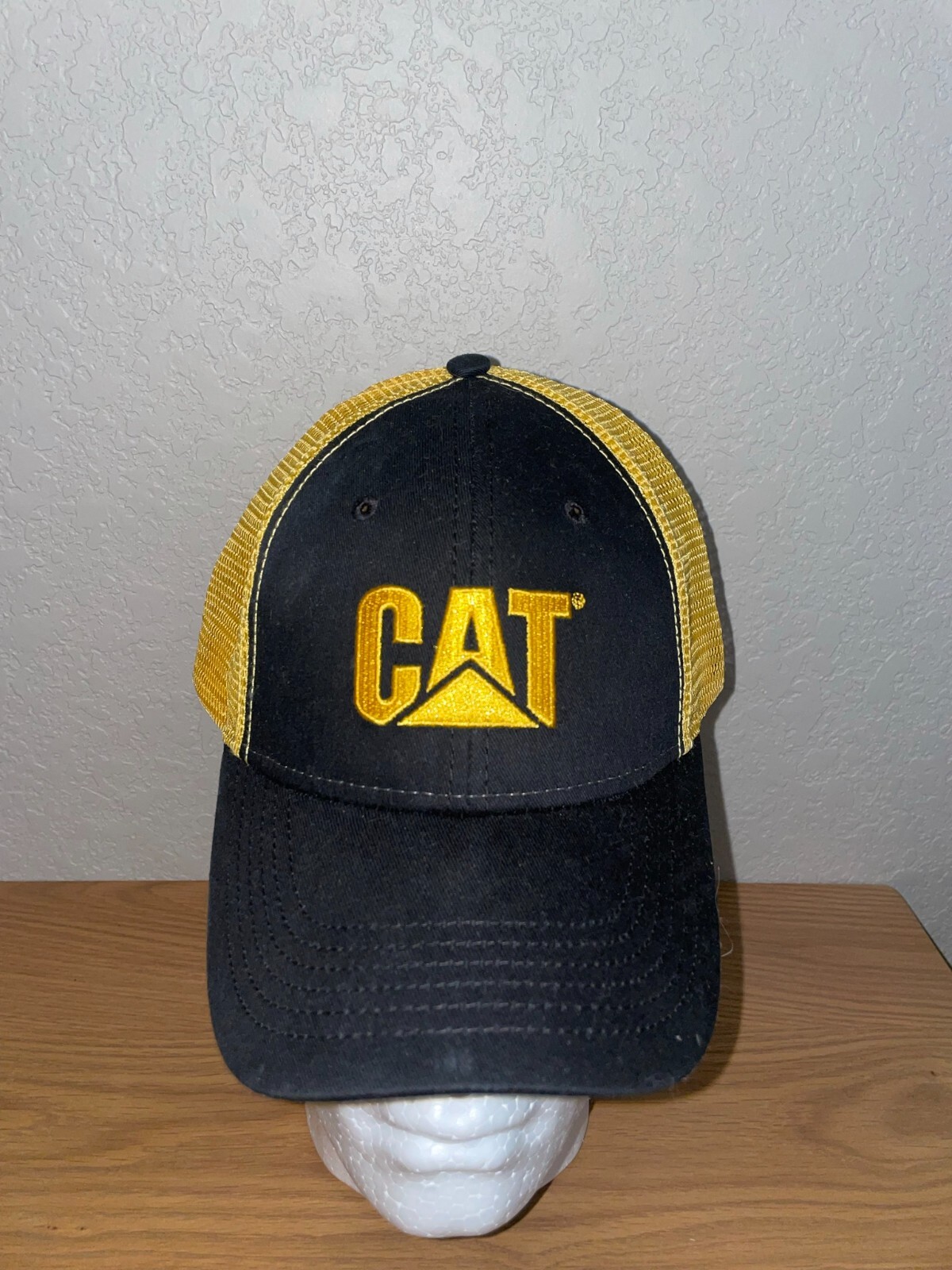 Y2K Cat Caterpillar Racing Nascar Hat Yellow Trucket … Gem