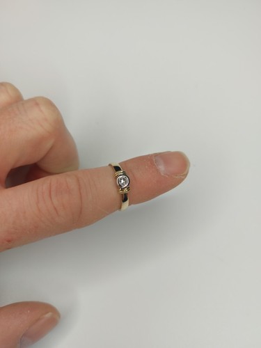 18ct Yellow Gold Bezel Solitaire 0.30ct Natural Diamond Engagement Ring Size K - Picture 7 of 11