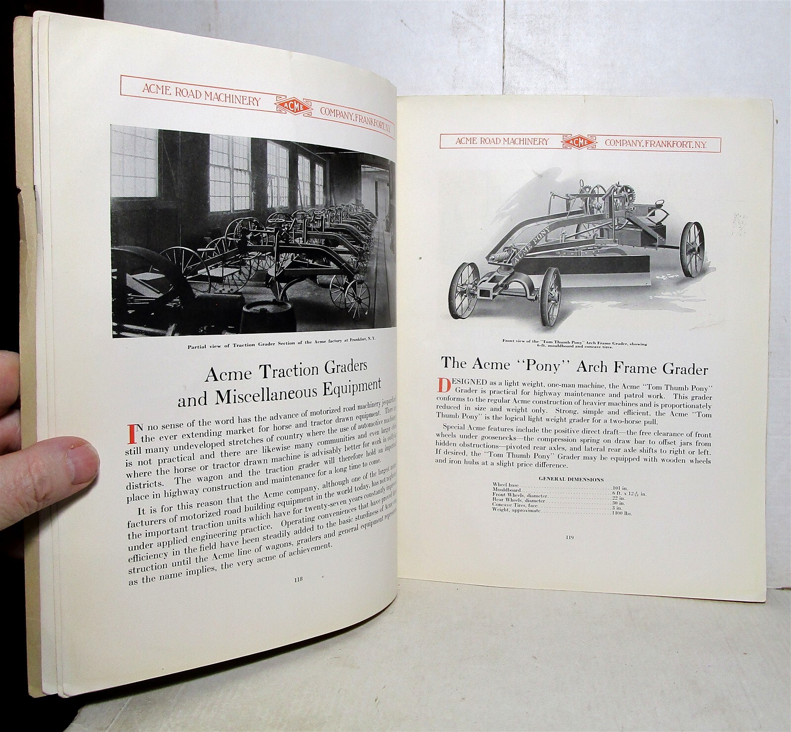 1927 Acme Road Machinery Co. catalog Graders (Frankfort, New York) eBay