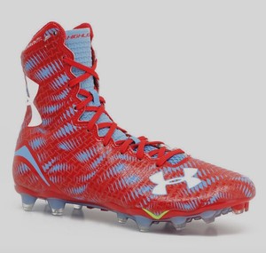 under armour red white and blue football cleats