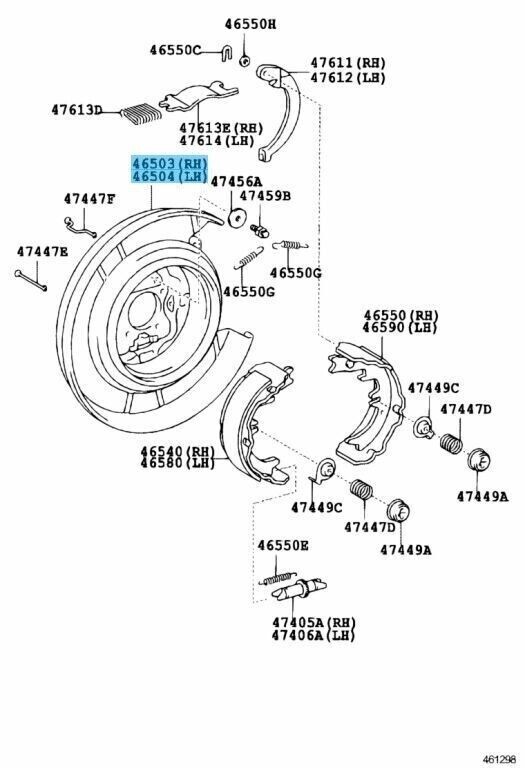 OEM Toyota 07-11 Camry ACV40 Parking Brake Plate Sub-Assy RH & LH