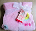 HW Carter & Sons Baby Blanket Soft Little Nature Baby Plush Pink Banded Edge New