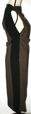 New Womens 4 6 NWT Balenciaga Paris Dress Designer 40 Italy Black Brown Silk Wor