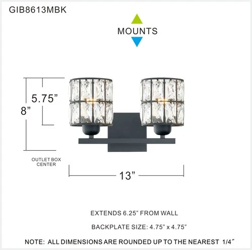 Quoizel GIB8613 Gibson 2 Light 12"W Bathroom Vanity Light - Chrome - Picture 4 of 12