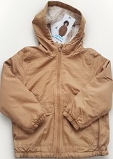 boys carters plush hooded jacket rain water resistant fleece lined brown 5T