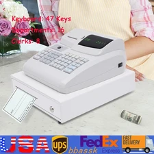 Electronic Cash Register Drawer Box w/ Key LED Display for Retail Restaurant POS