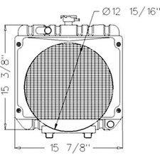 Fits Kubota Compact Tractor Radiator - 12 X 14 1/2 X 2