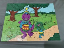 Vintage 1993 Barney Floor Puzzle 35 Pieces Marching Band Barney Baby Bop