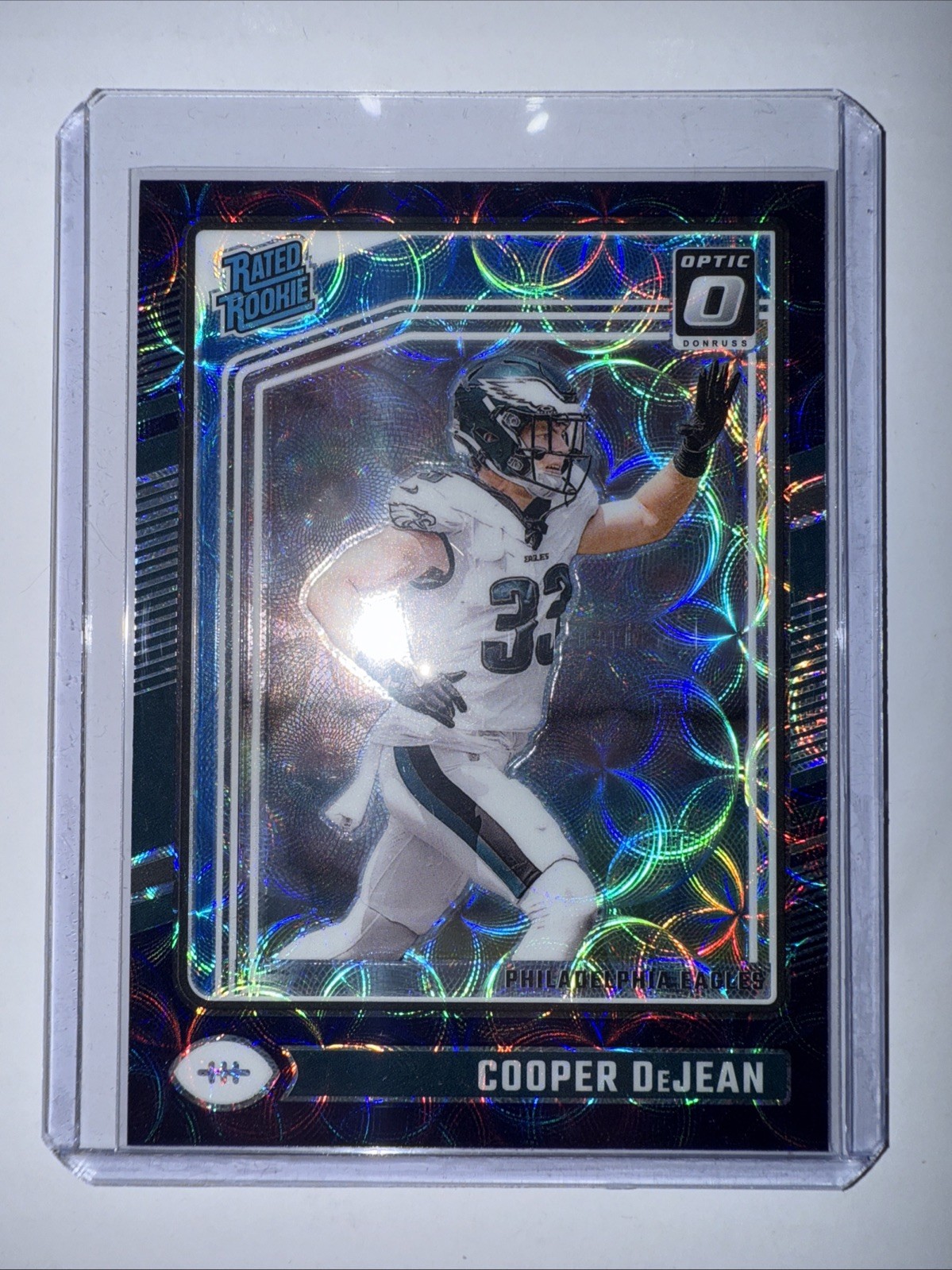 2024 Panini Donruss Optic -Rated Rookie Cooper DeJean #221 Purple Scope Prizm RC