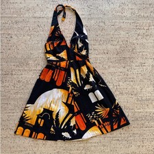 Vintage 60's/70's Hukilau Fashions Hawaiian Knee-Length Halter Dress