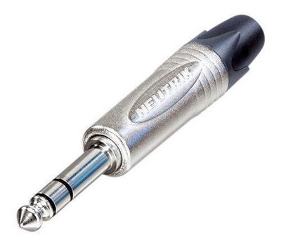 NEUTRIK NP3X 1/4'' TRS Stereo Male Cable Mount Plug - Nickel Shell