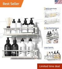 Shower Caddy Adhesive, Rustproof Shower Organizer, Large Capacity Shower Shel...