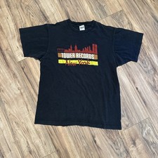 Vintage Rare 1986 Tower Records New York City Graphic Tee Shirt L #retro #music