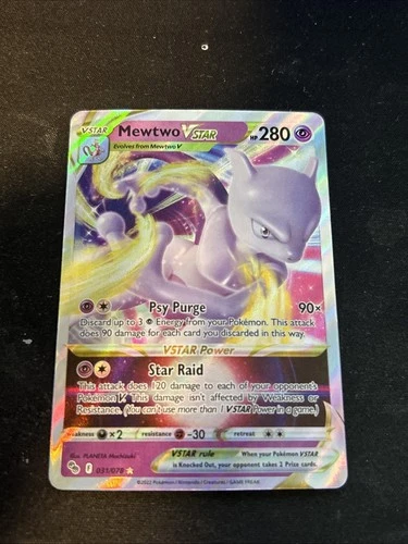 Mewtwo VSTAR 031/078 Holo Rare VSTAR Pokemon GO Pokemon Holo Near Mint