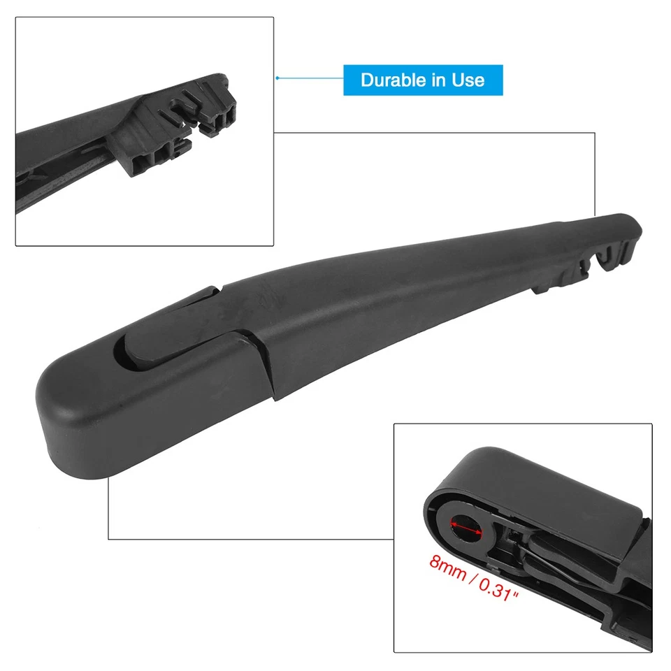 Rear Windshield Wiper Blade Arm Set 185mm for Mercedes Benz Smart Fortwo 13-17 - Image 4 of 4