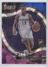 2020 Select Courtside Blue White Purple Cracked Ice Prizm Robert Woodard II 07rd