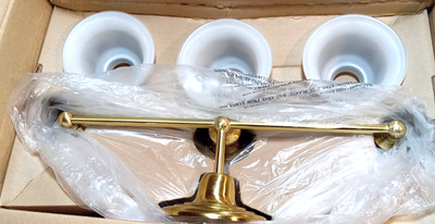 Pottery Barn Hawthorne Triple Light Sconce Polished Brass - New Open Box