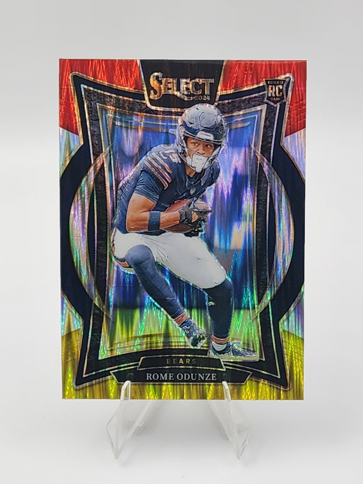 2024 Panini Select - Concourse Rome Odunze #3 Red & Yellow Shock Prizm (RC)