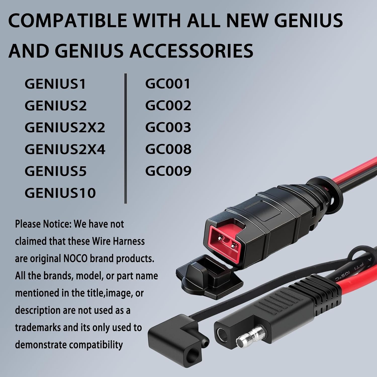 2 Pack X-Connect SAE Adapter Fit for GC009 NOCO Battery Charger Accessories,14Aw