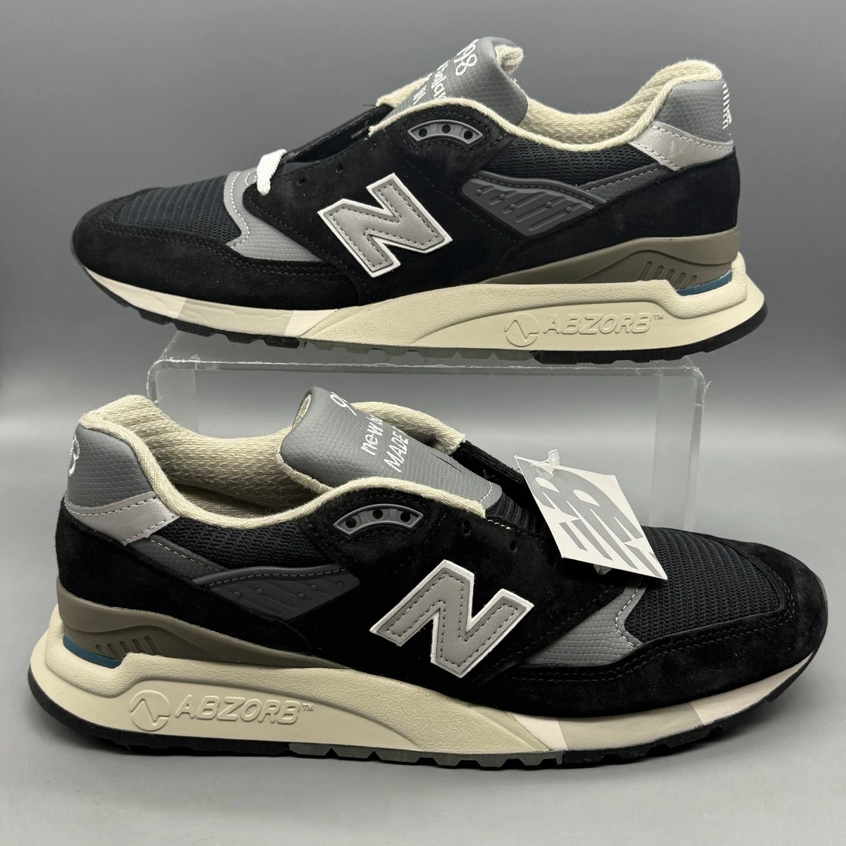 New Balance M998 スニーカー 9 USA New Balance 998 Made in USA Black White Grey for Sale