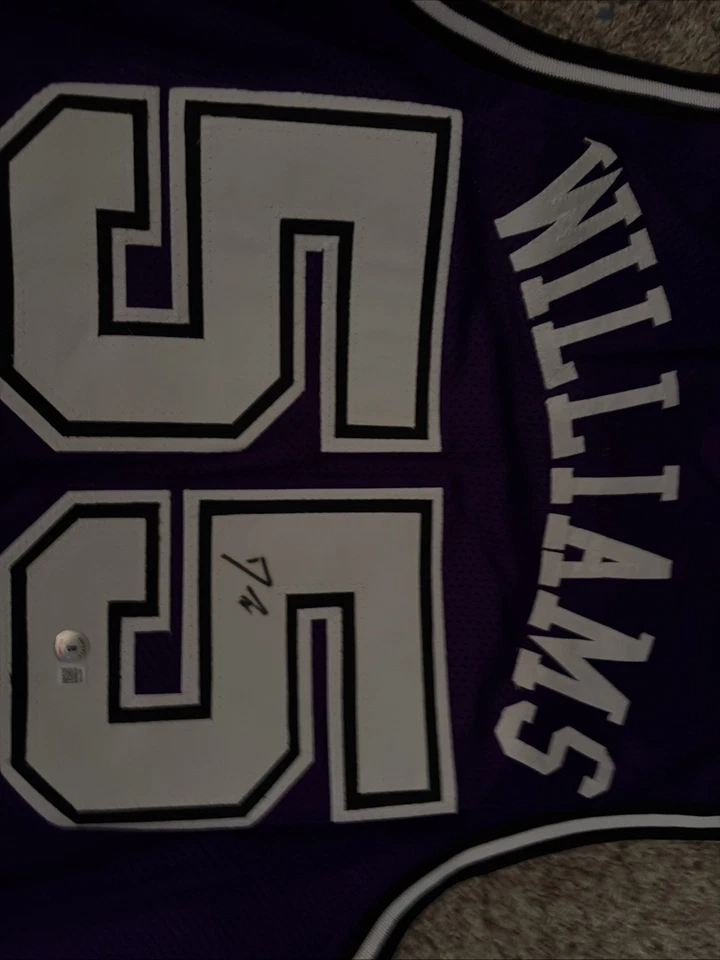 Camiseta deportiva firmada por Jason Williams de Sacramento Kings chocolate blanco con certificado de autenticidad BAS beckett Foto 3 de 4