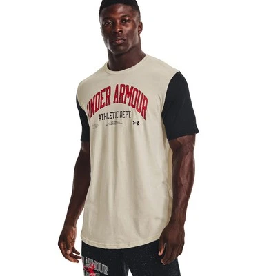 Under Armour UA Athletic Department Colorblock T-Shirt Stone-Red Herren Shirt - Bild 1 von 3