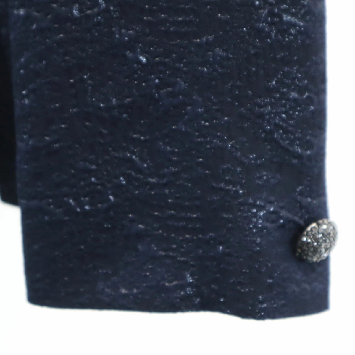 GIVENCHY Ladies Jacket Vintage 90S Japan No Collar Size 10 Navy Formal Women thumbnail 4