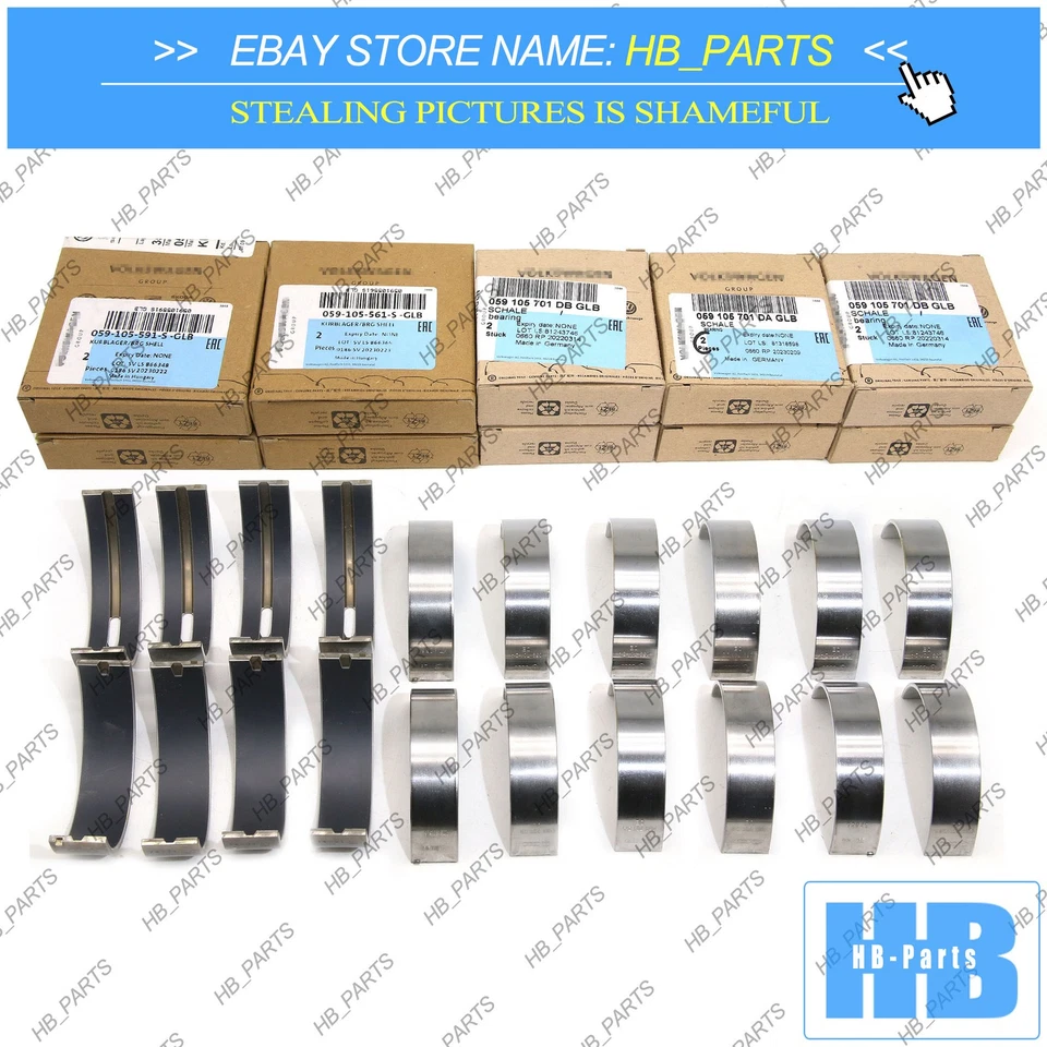 Crankshaft Main + Con Rod Bearings set For VW Porsche Audi A6 Q5 Q7 2.7 3.0 TDI - Image 2 of 4