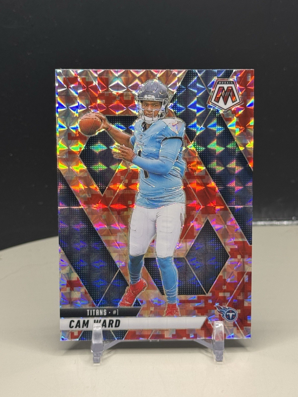 🔥🔥🔥2025 Panini Mosaic Cam Ward Red Camo Mosaic RC #382 Titans🔥🔥🔥