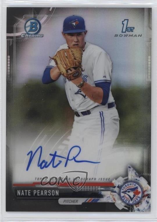 2017 Bowman Draft Chrome Pick Black Refractor 34/75 Nate Pearson Auto 8k4
