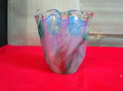 Vintage Studio Art Glass Multicoloured  Vase, Possibly Italian - Image 1 of 4