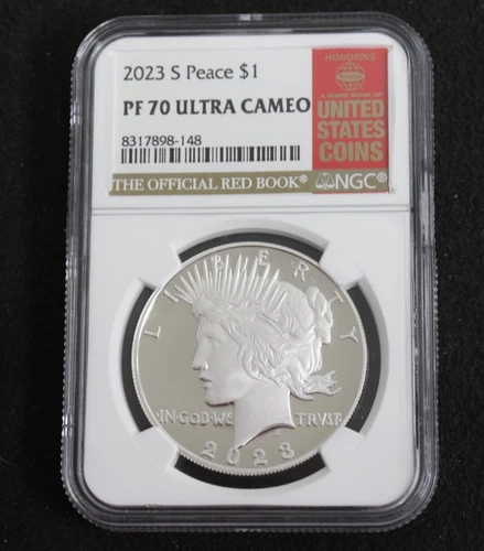 2023 S Silver Peace Dollar $1  NGC PF 70 Ultra Cameo - Official Red Book Label