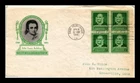 DR JIM STAMPS US COVER AUDUBON FAMOUS AMERICANS FDC BLOCK OF 4 IOOR CACHET