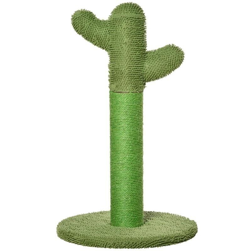 Tiragraffi per gatti a forma di cactus in sisal, 40x40x65 cm, verde