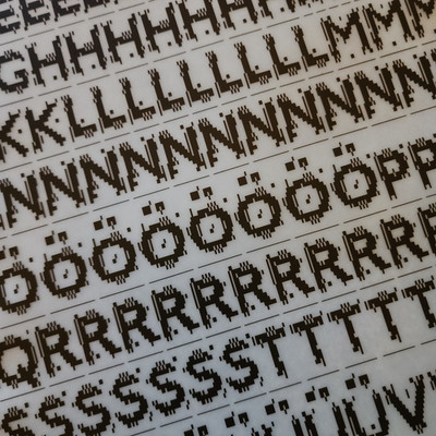 Vintage Letraset Premier BITMAX 42pt 60pt Black Dry Transfer Letters NOS