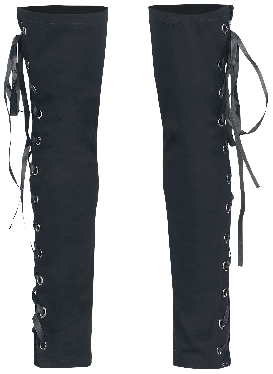Gothicana by EMP Damen schwarze Beinstulpen mit Schnürung