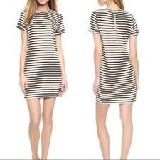 ALICE + OLIVIA AIR dress t shirt tunic short sleeve linen striped casual knit XS