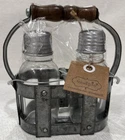 MUDPIE Vintage Milk Bottle Style Salt And Pepper Set BRAND NEW!!